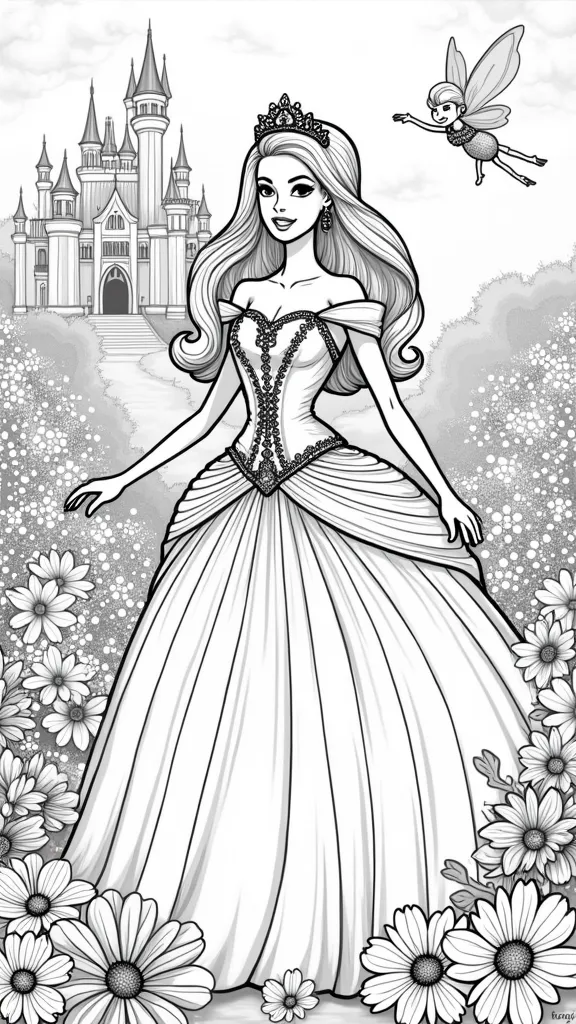 coloriage barbie princesse